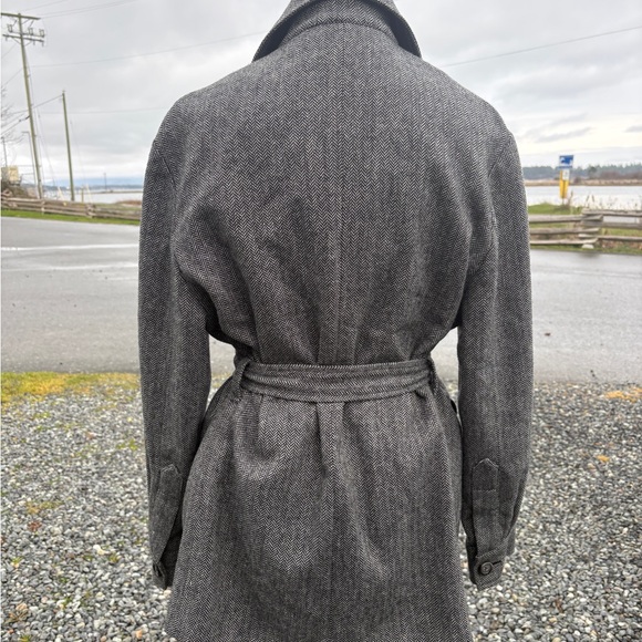 Vintage Herringbone Wool Coat Sz 12 - Picture 5 of 11